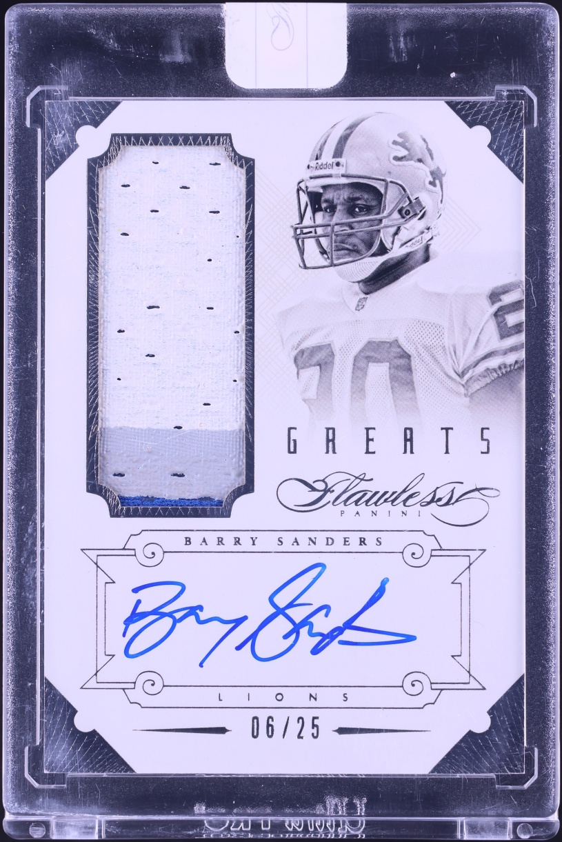 2014 Panini Flawless Greats Barry Sanders PATCH AUTO /25 #3 - Photo 1