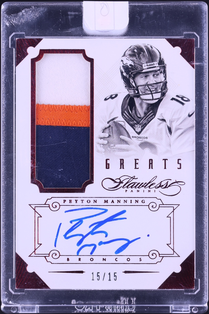 2014 Panini Flawless Greats Ruby Peyton Manning PATCH AUTO 15/15 #7 - Photo 1