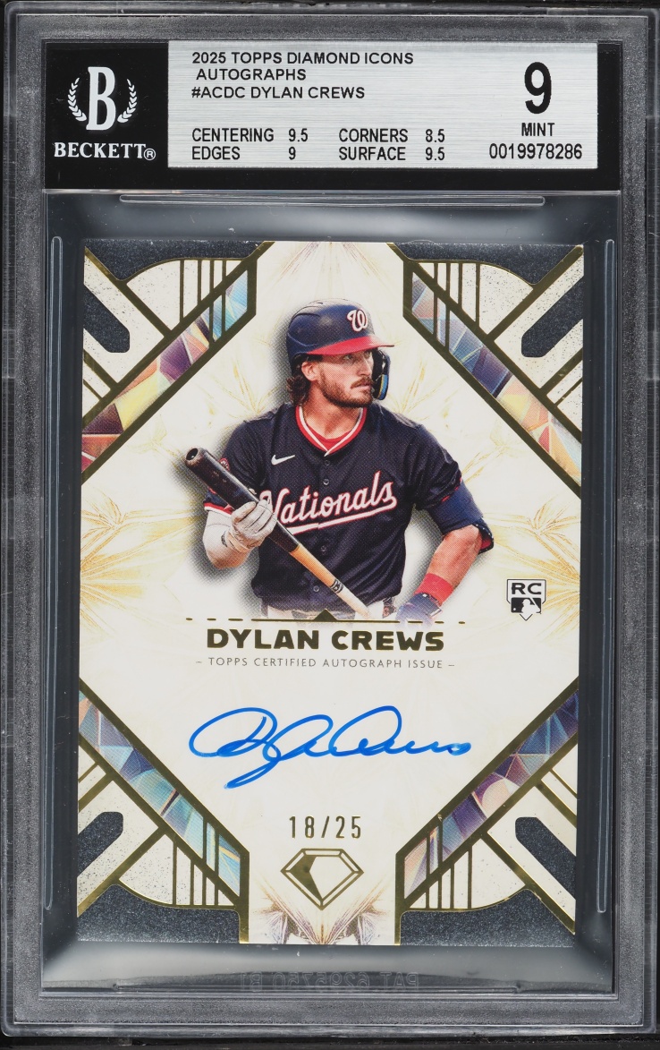 2025 Topps Diamond Icons Dylan Crews ROOKIE AUTO /25 #AC-DC BGS 9 MINT