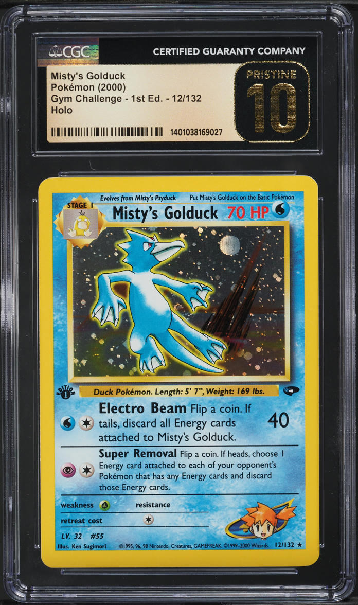 2000 Pokemon Gym Challenge 1st Edition Holo Misty's Golduck #12 CGC 10 PRISTINE