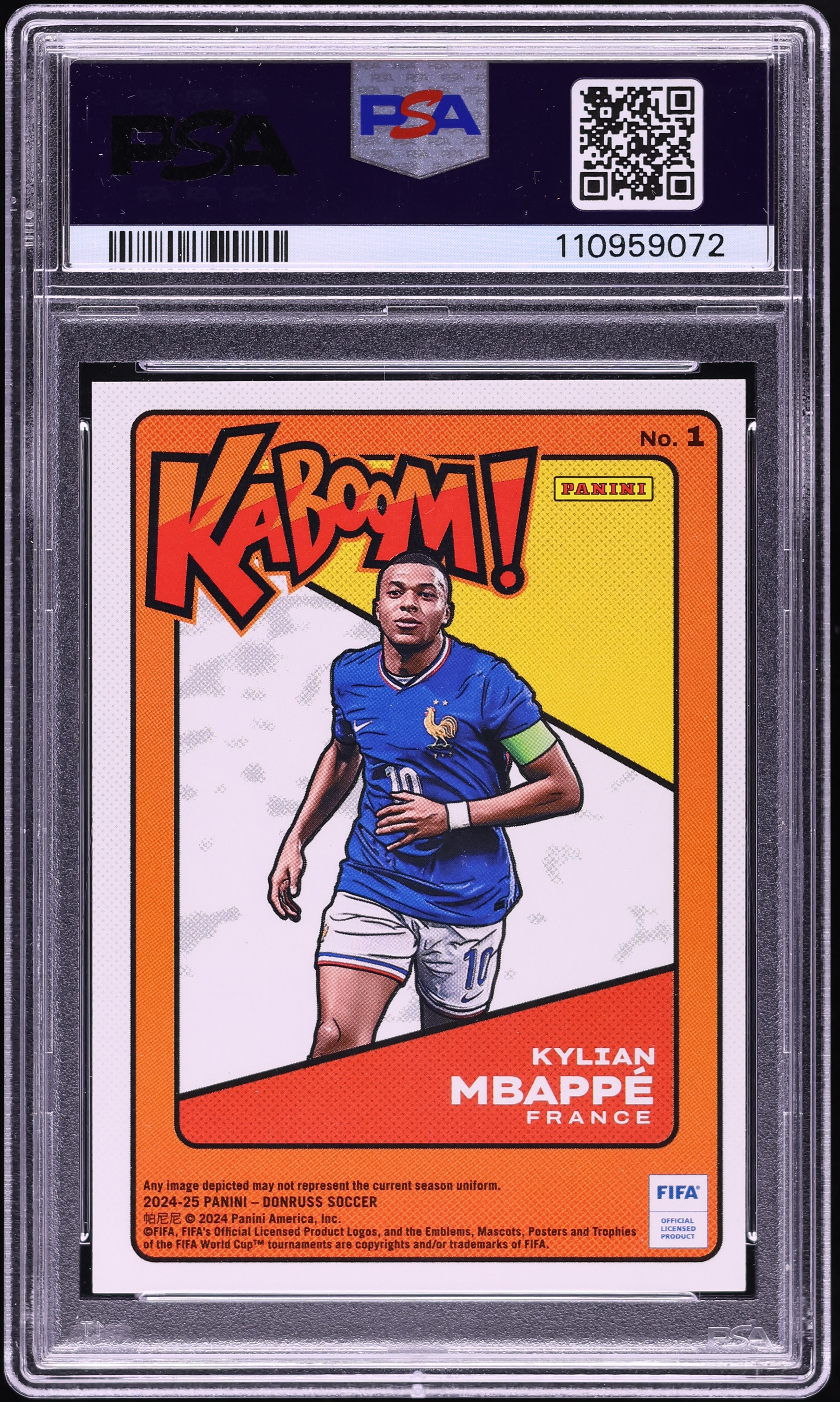 2024 Donruss FIFA Kaboom! Kylian Mbappe #1 PSA 9 MINT on