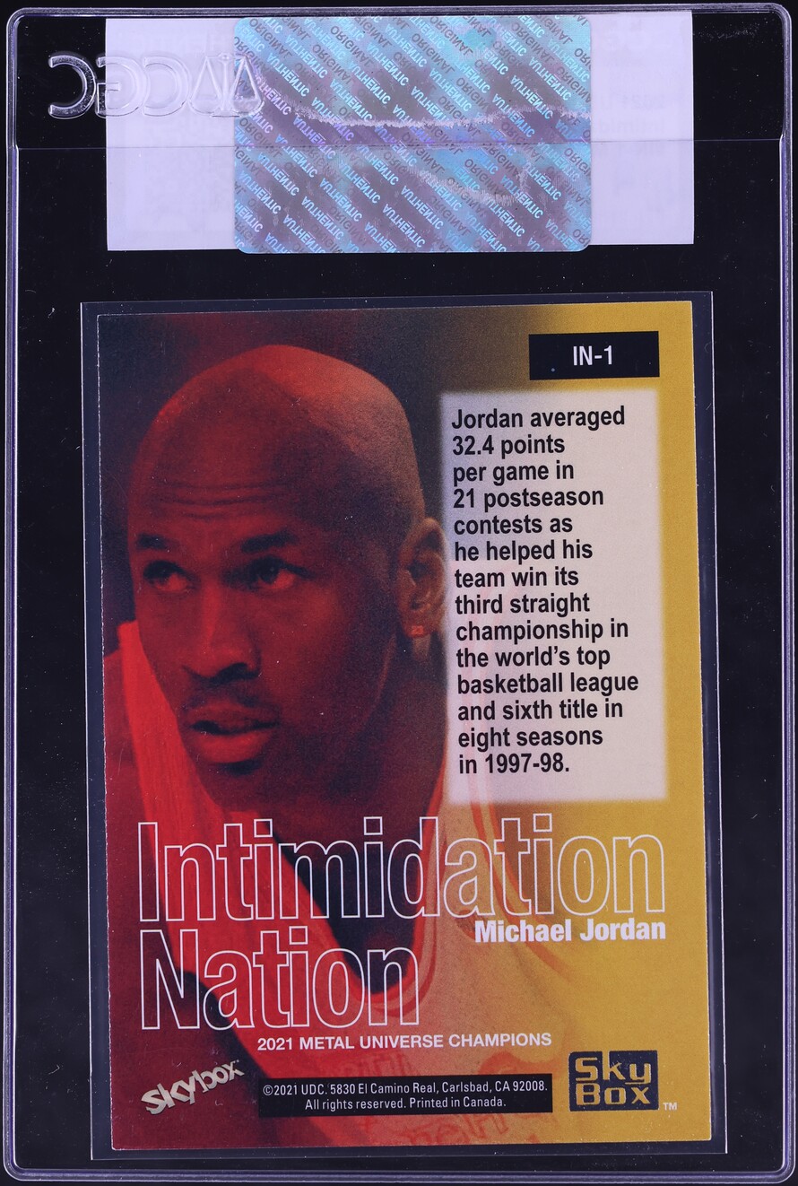 2021 Metal Universe Champions Intimidation Nation Michael Jordan #IN-1 CGC AUTH