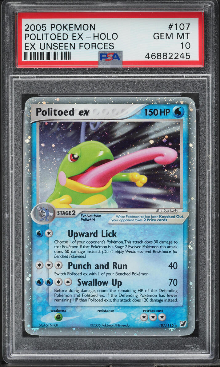 2005 Pokemon EX Unseen Forces Holo Politoed ex #107 PSA 10 GEM MINT