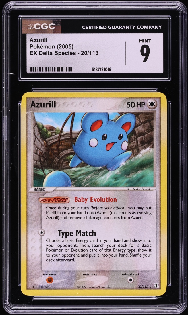 2005 Pokemon EX Delta Species Azurill #20 CGC 9 MINT