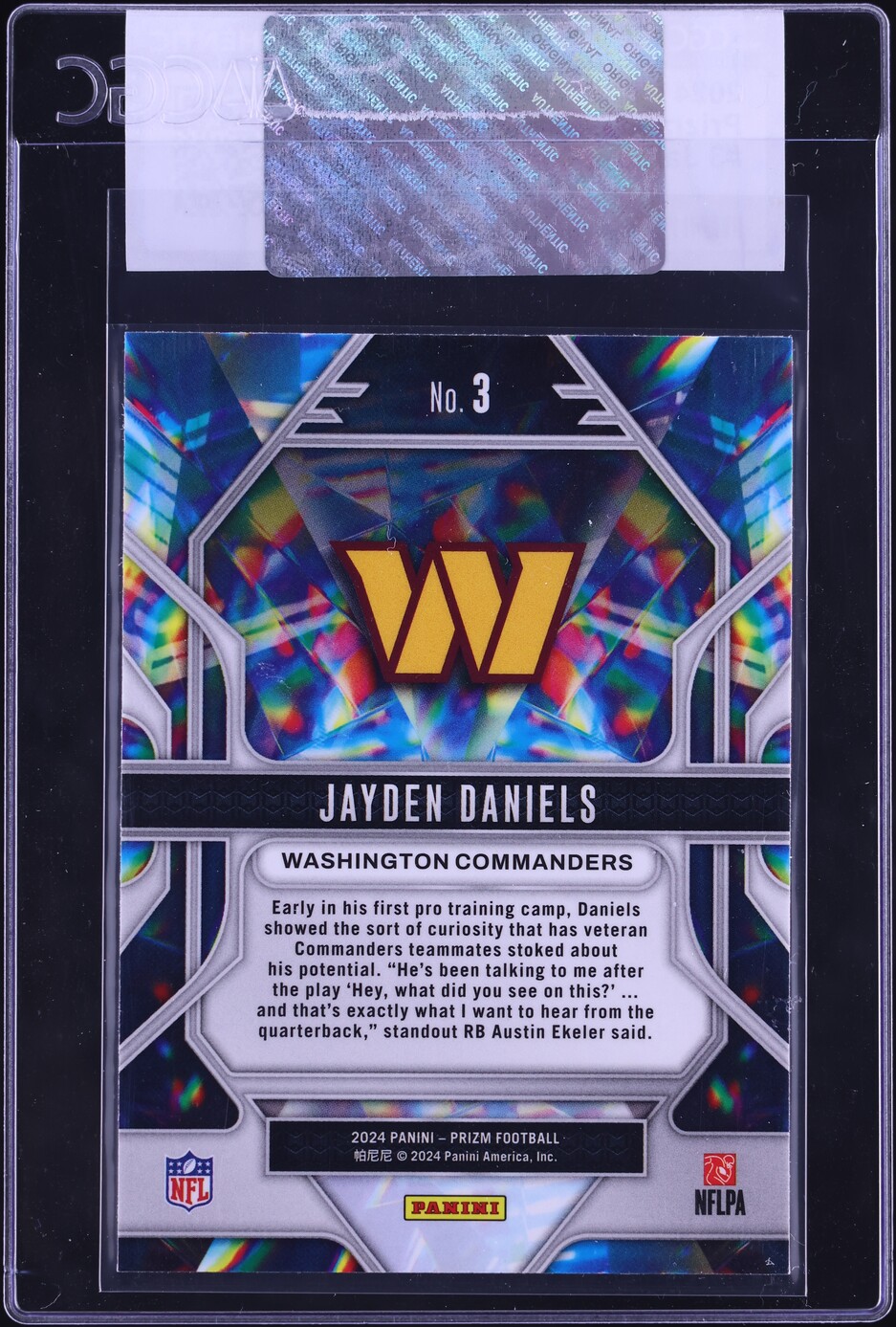 2024 Panini Prizm Prizmatic Jayden Daniels ROOKIE #3 CGC AUTH