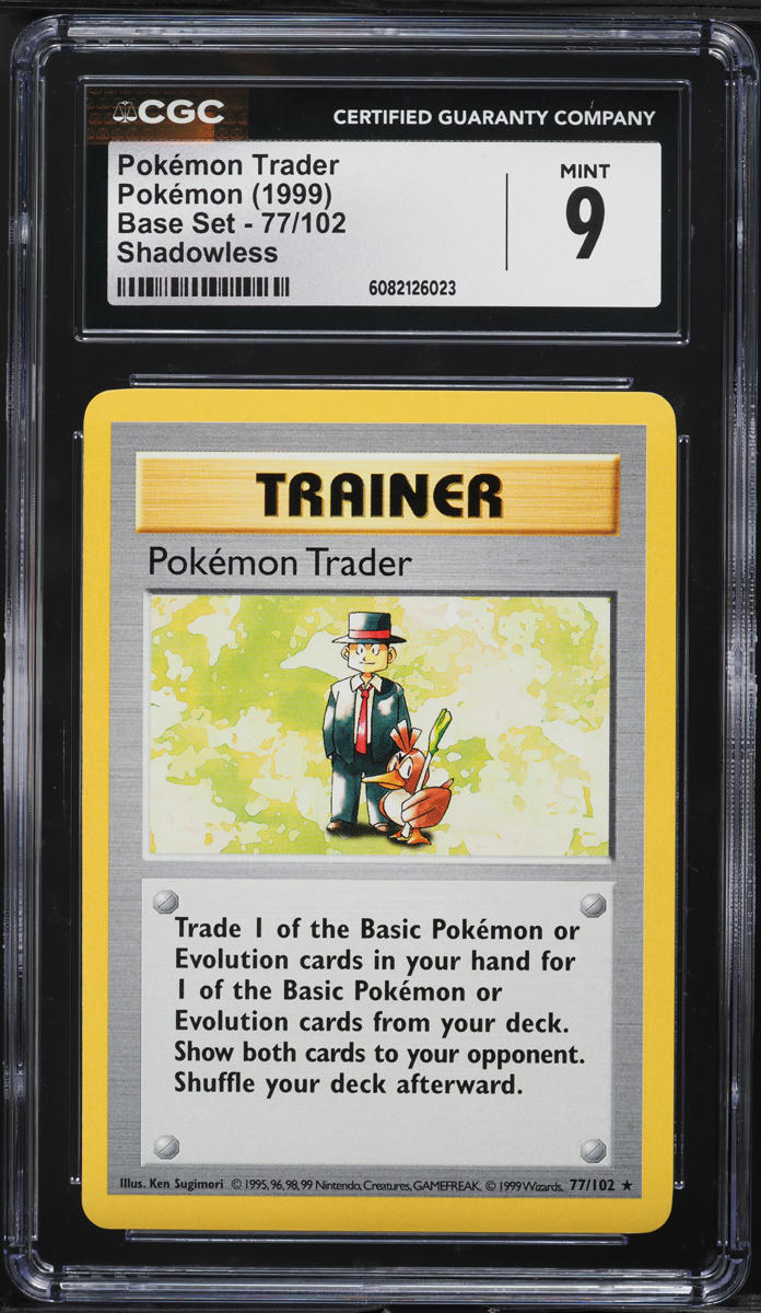 1999 Pokemon Base Set Shadowless Pokemon Trader #77 CGC 9 MINT