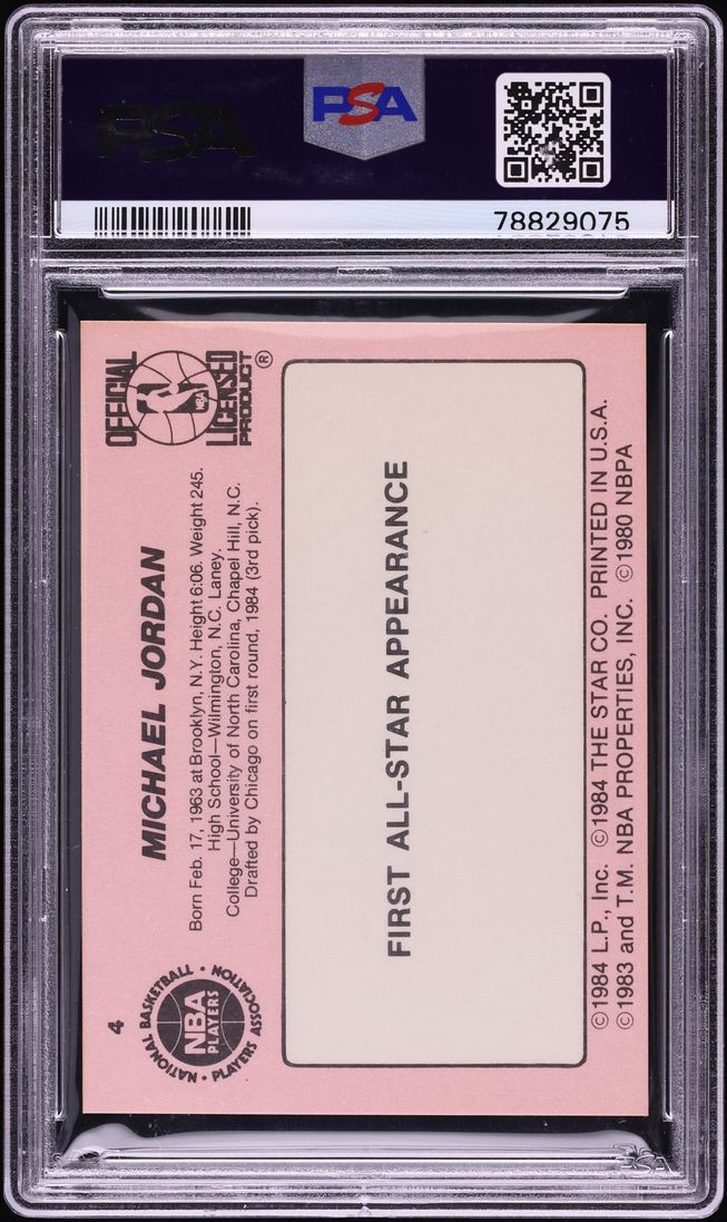 1985 Star Crunch N Munch Michael Jordan ROOKIE #4 PSA 8 NM-MT