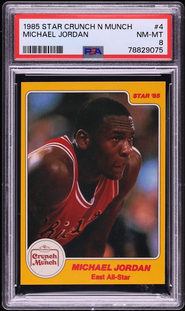 1985 Star Crunch N Munch Michael Jordan ROOKIE #4 PSA 8 NM-MT