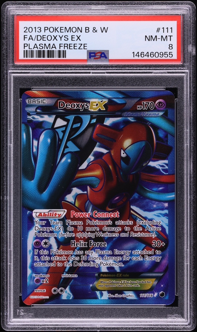 2013 Pokemon Black & White Plasma Freeze Full Art Deoxys EX #111 PSA 8 NM-MT