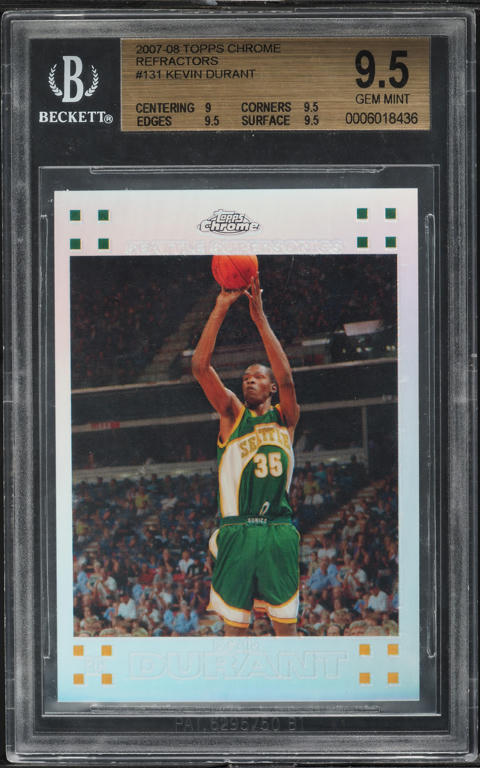 2007 Topps Chrome Kevin Durant ROOKIE #131 PSA 9 MINT on Fanatics