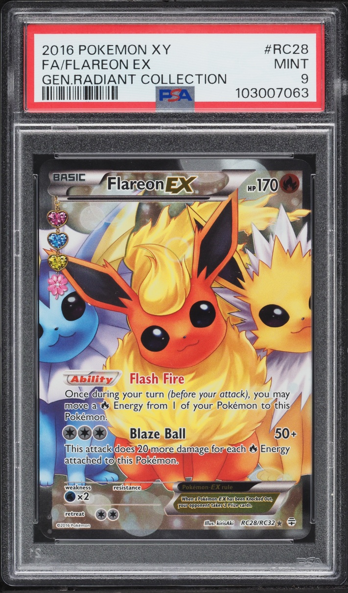 2016 Pokemon XY Generations Radiant Collection Full Art Flareon EX #RC28 PSA 9 MINT