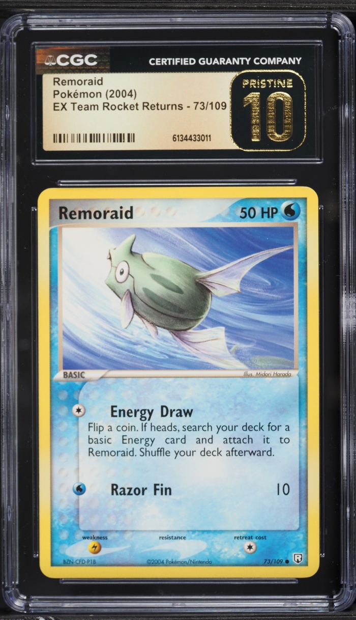 2004 Pokemon EX Team Rocket Returns Remoraid #73 CGC 10 PRISTINE