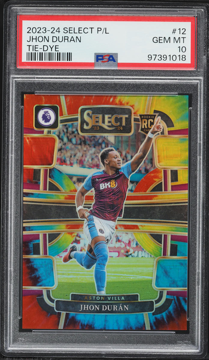 2023 Select Terrace Premier League Tie-Dye Jhon Duran ROOKIE /49 #12 PSA 10 GEM MINT