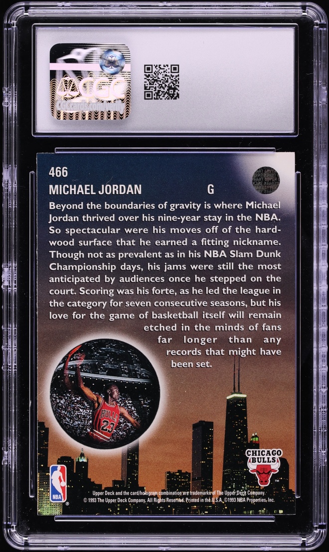 1993 Upper Deck Basketball Michael Jordan #466 CGC 9 MINT