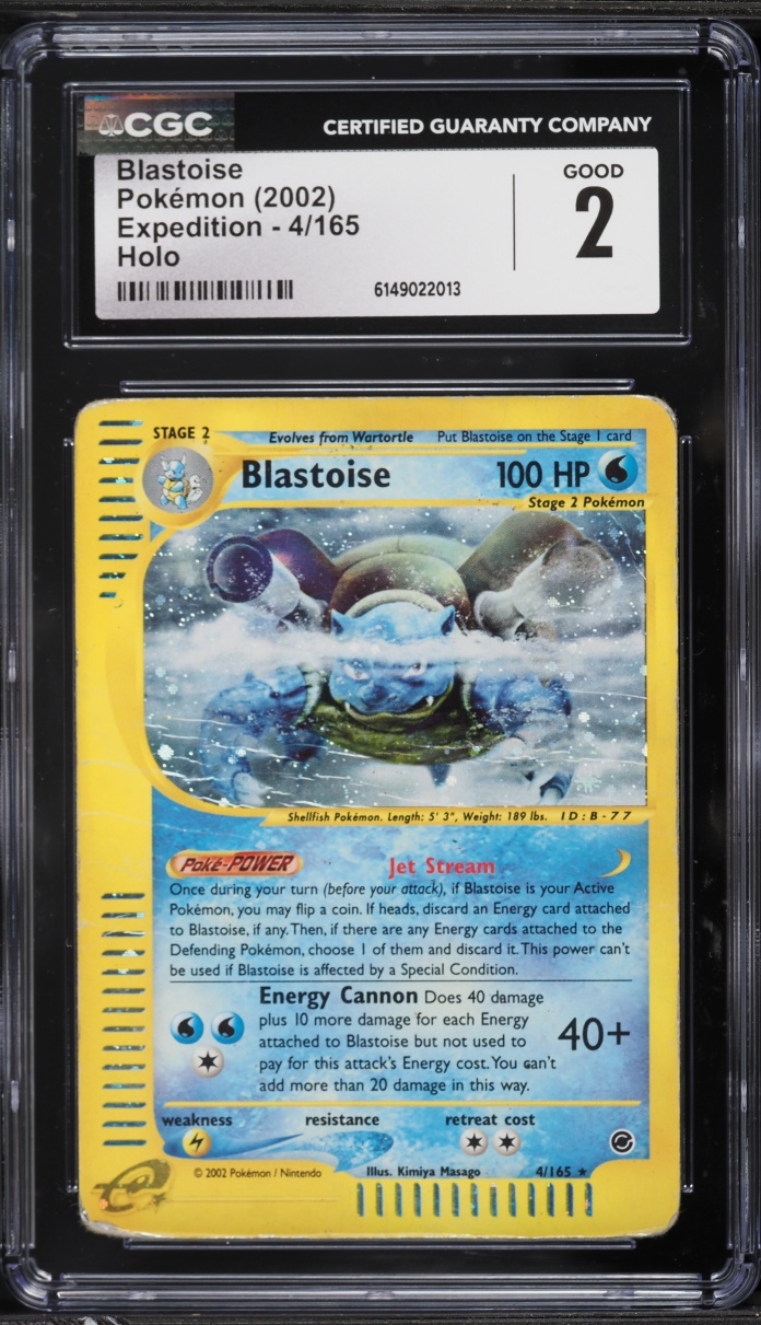 2002 Pokemon Expedition Holo Blastoise #4 CGC 2 GD
