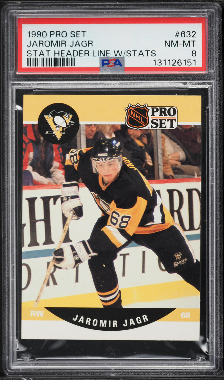 1990 Pro Set Hockey Jaromir Jagr ROOKIE #632 PSA 8 NM-MT