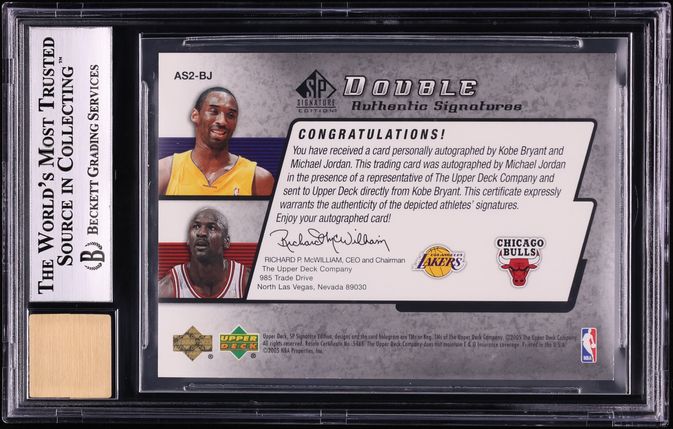 2004 SP Signature Edition Dual Kobe Bryant & Michael Jordan AUTO /25 #AS2-BJ BGS 9 MINT