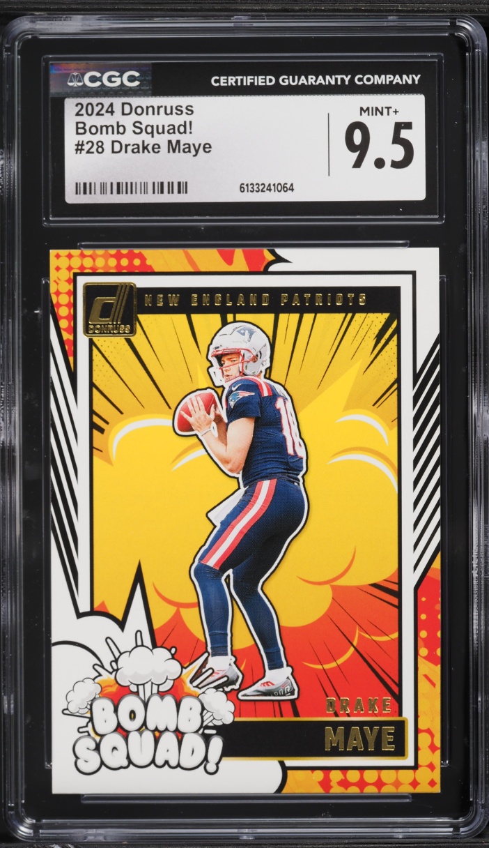 2024 Donruss Bomb Squad! Drake Maye ROOKIE #28 CGC 9.5 MINT+