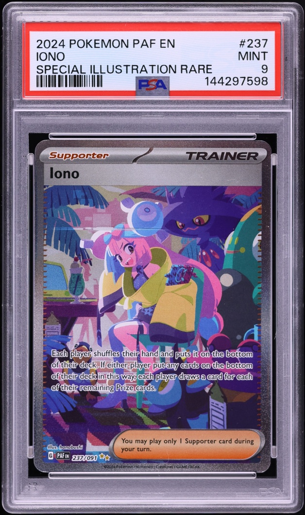 2024 Pokemon Scarlet & Violet Paldean Fates SIR Iono #237 PSA 9 MINT