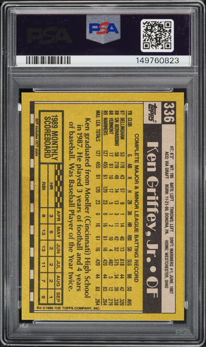 1990 Topps Ken Griffey Jr. #336 PSA 8 NM-MT