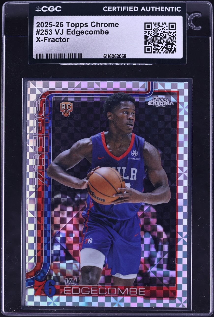 2025 Topps Chrome Xfractor VJ Edgecombe ROOKIE #253 CGC AUTH - Photo 1