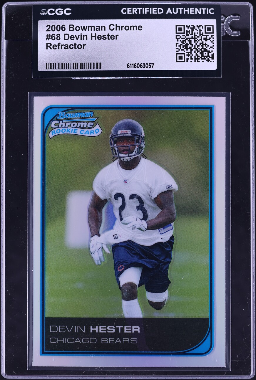 2006 Bowman Chrome Refractor Devin Hester ROOKIE #68 CGC AUTH - Photo 1