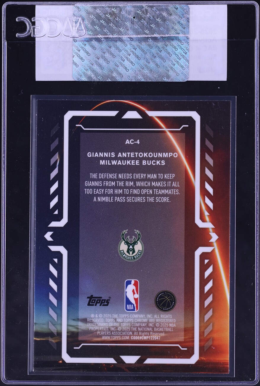 2025 Topps Chrome Activators Magenta Refractor Giannis Antetokounmpo #AC-4 CGC AUTH - Photo 2
