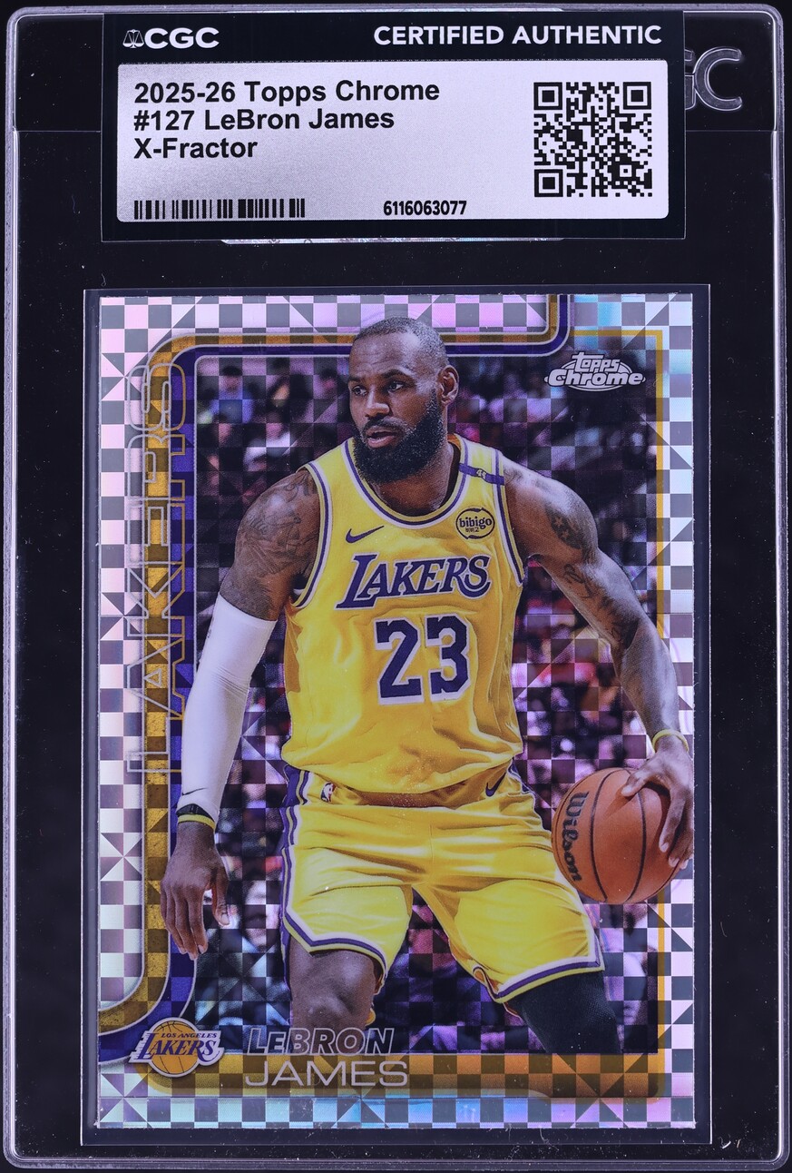 2025 Topps Chrome Xfractor LeBron James #127 CGC AUTH - Photo 1