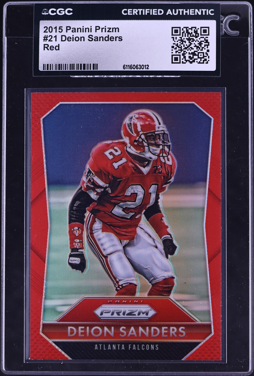 2015 Panini Prizm Red Deion Sanders #21 CGC AUTH - Photo 1
