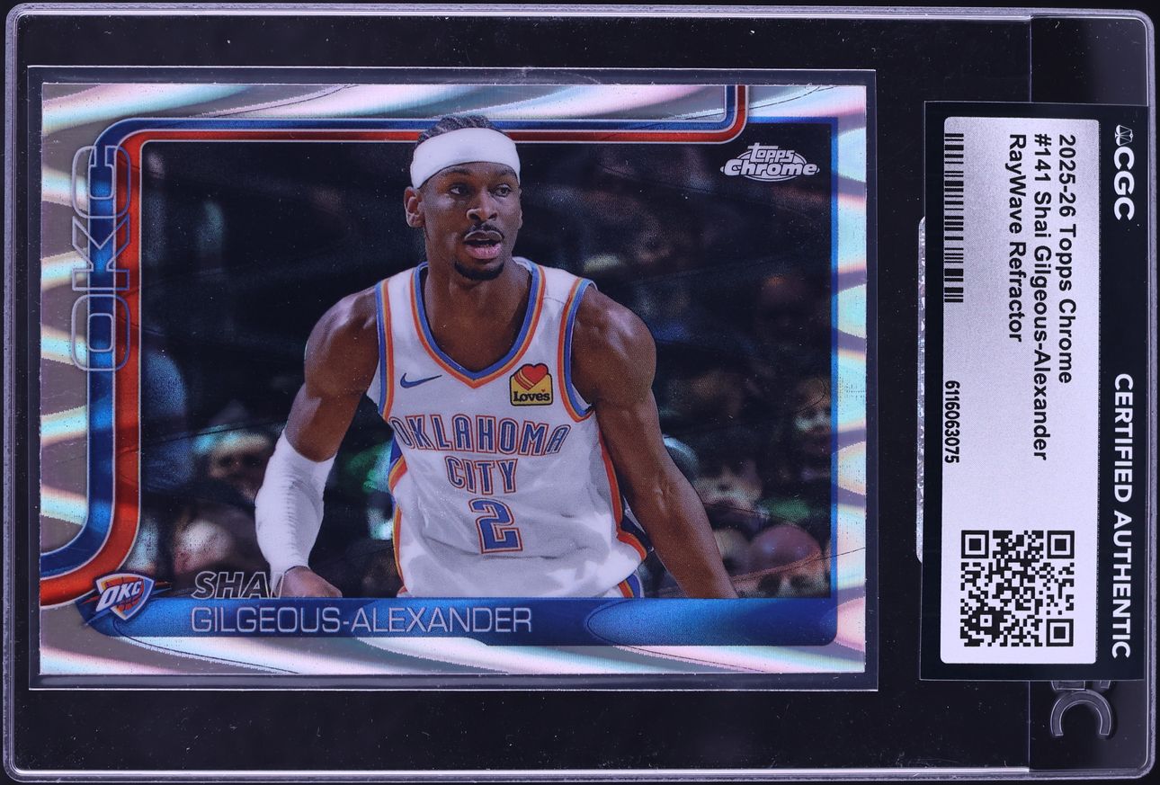 2025 Topps Chrome RayWave Refractor Shai Gilgeous-Alexander #141 CGC AUTH - Photo 1