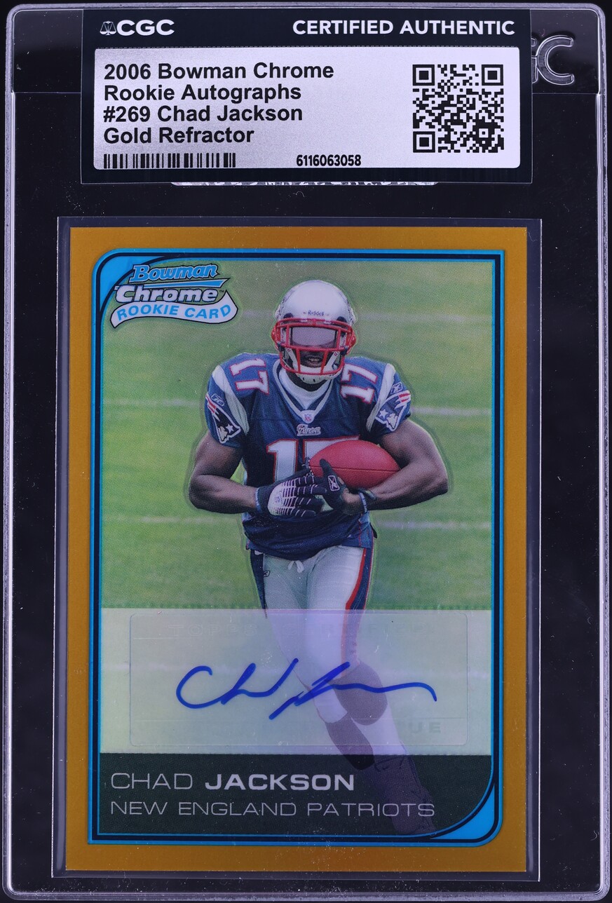 2006 Bowman Chrome Gold Refractor Chad Jackson ROOKIE AUTO /50 #269 CGC AUTH - Photo 1