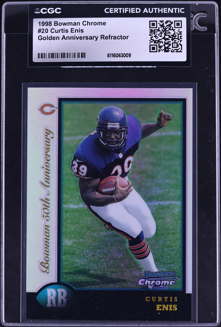 1998 Bowman Chrome Golden Anniversary Refractor Curtis Enis ROOKIE 1/5 #20 CGC AUTH - Photo 1