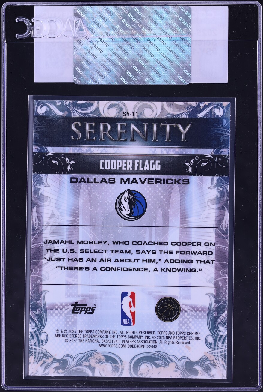 2025 Topps Chrome Serenity Cooper Flagg ROOKIE #SY-11 CGC AUTH - Photo 2