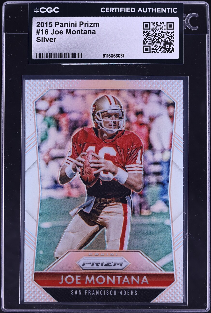 2015 Panini Prizm Silver Joe Montana #16 CGC AUTH - Photo 1
