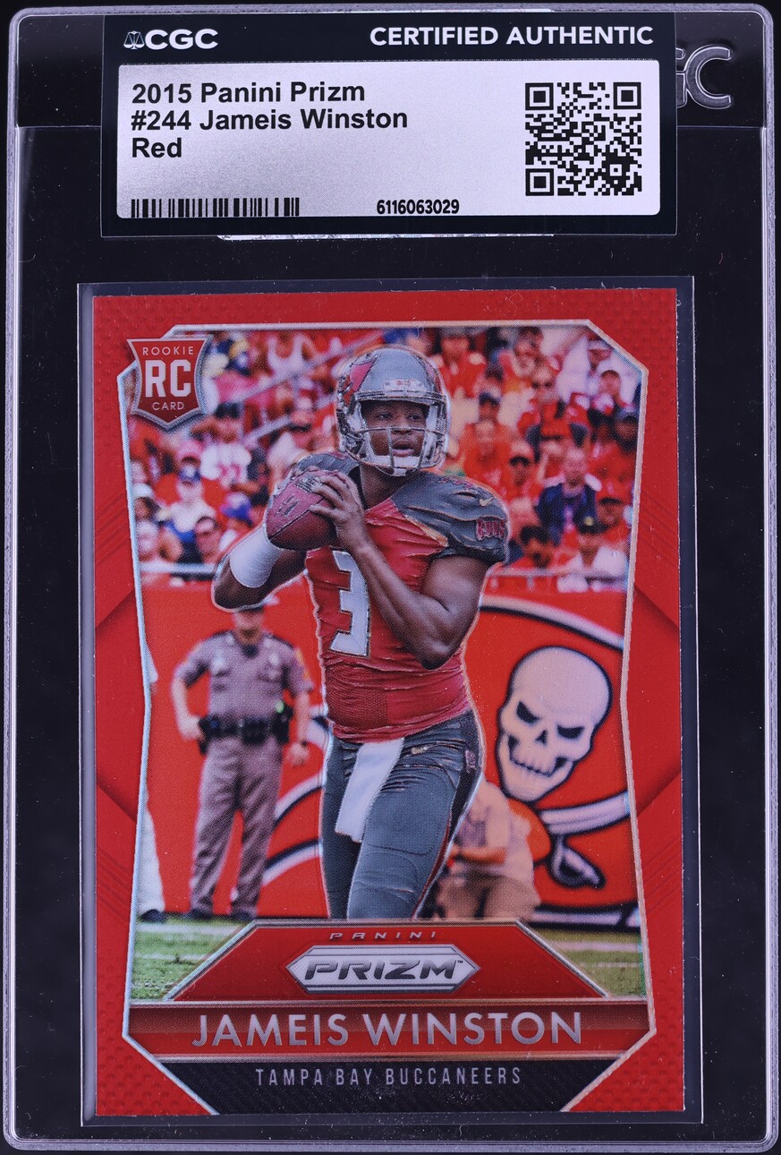 2015 Panini Prizm Red Jameis Winston ROOKIE #244 CGC AUTH - Photo 1