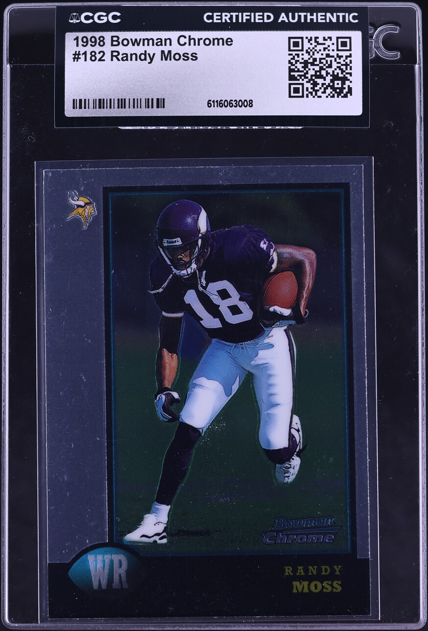 1998 Bowman Chrome Randy Moss ROOKIE #182 CGC AUTH - Photo 1