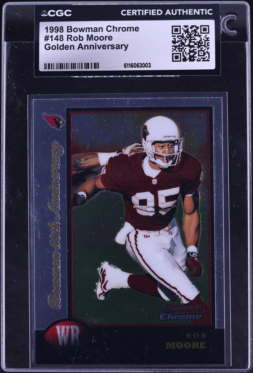 1998 Bowman Chrome Golden Anniversary Rob Moore /50 #148 CGC AUTH - Photo 1