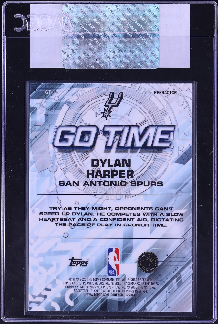 2025 Topps Chrome Go Time Refractor Dylan Harper ROOKIE #GT-17 CGC AUTH - Photo 2