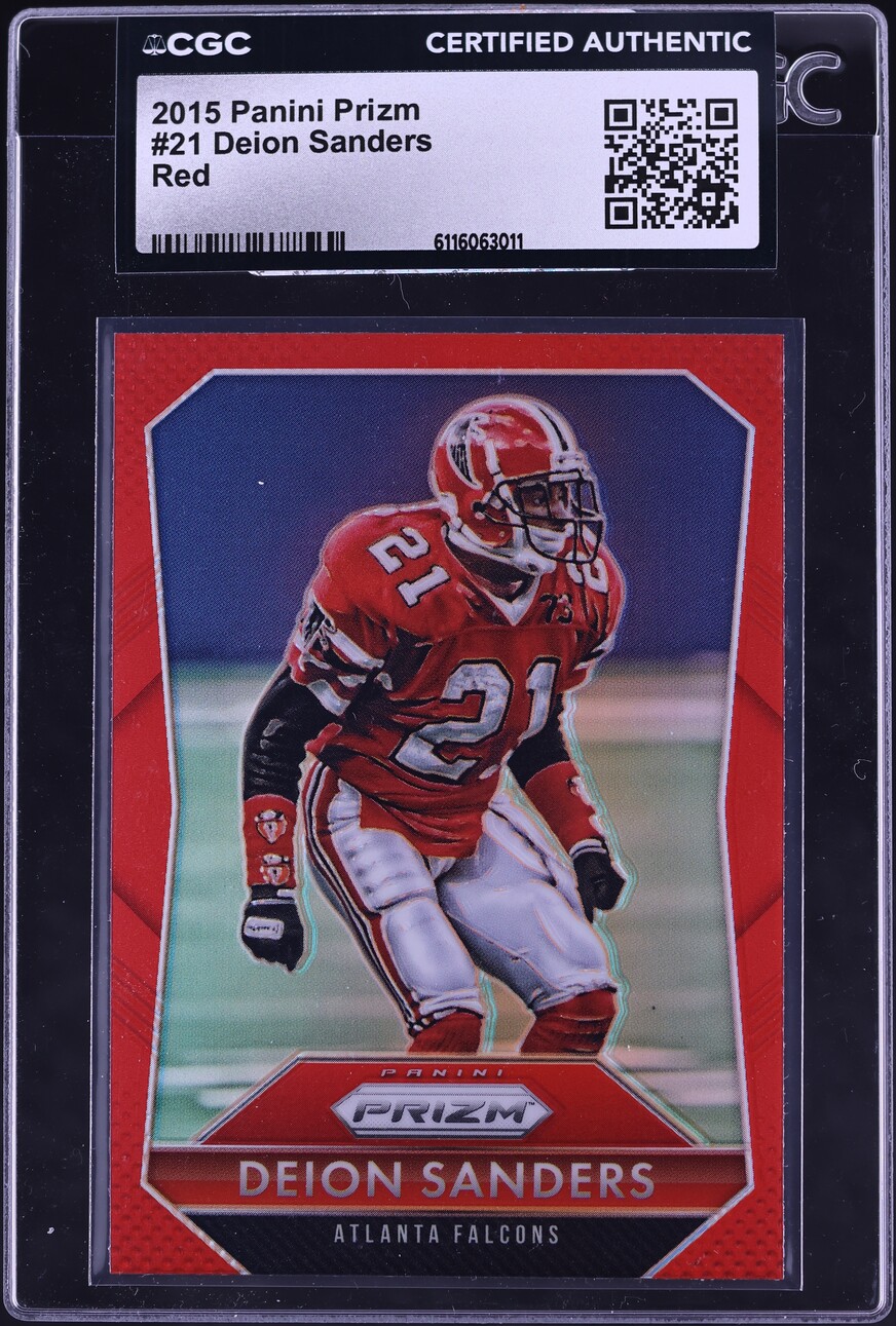 2015 Panini Prizm Red Deion Sanders #21 CGC AUTH - Photo 1