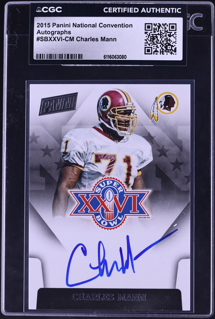 2015 Panini National Convention Charles Mann AUTO #SBXXVI-CM CGC AUTH - Photo 1
