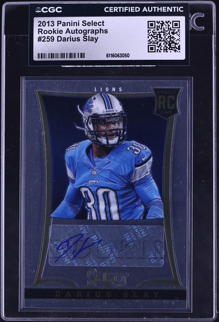 2013 Select Football Darius Slay ROOKIE AUTO /299 #259 CGC AUTH - Photo 1