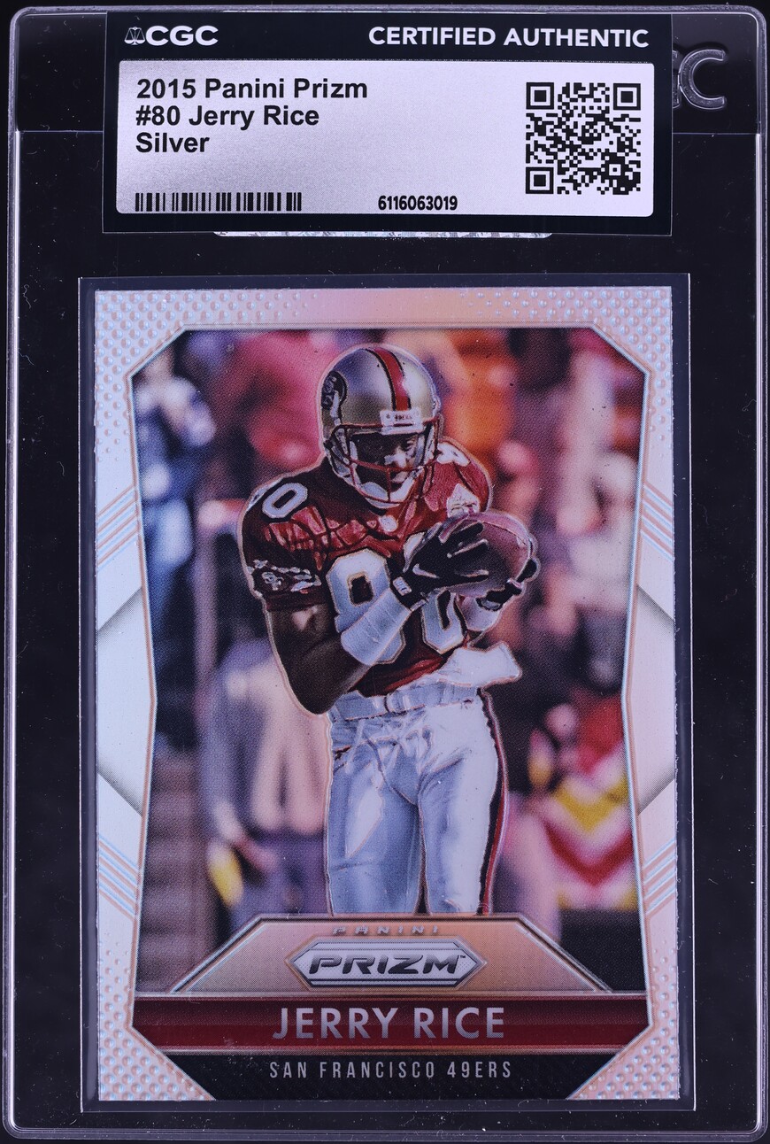 2015 Panini Prizm Silver Jerry Rice #80 CGC AUTH - Photo 1