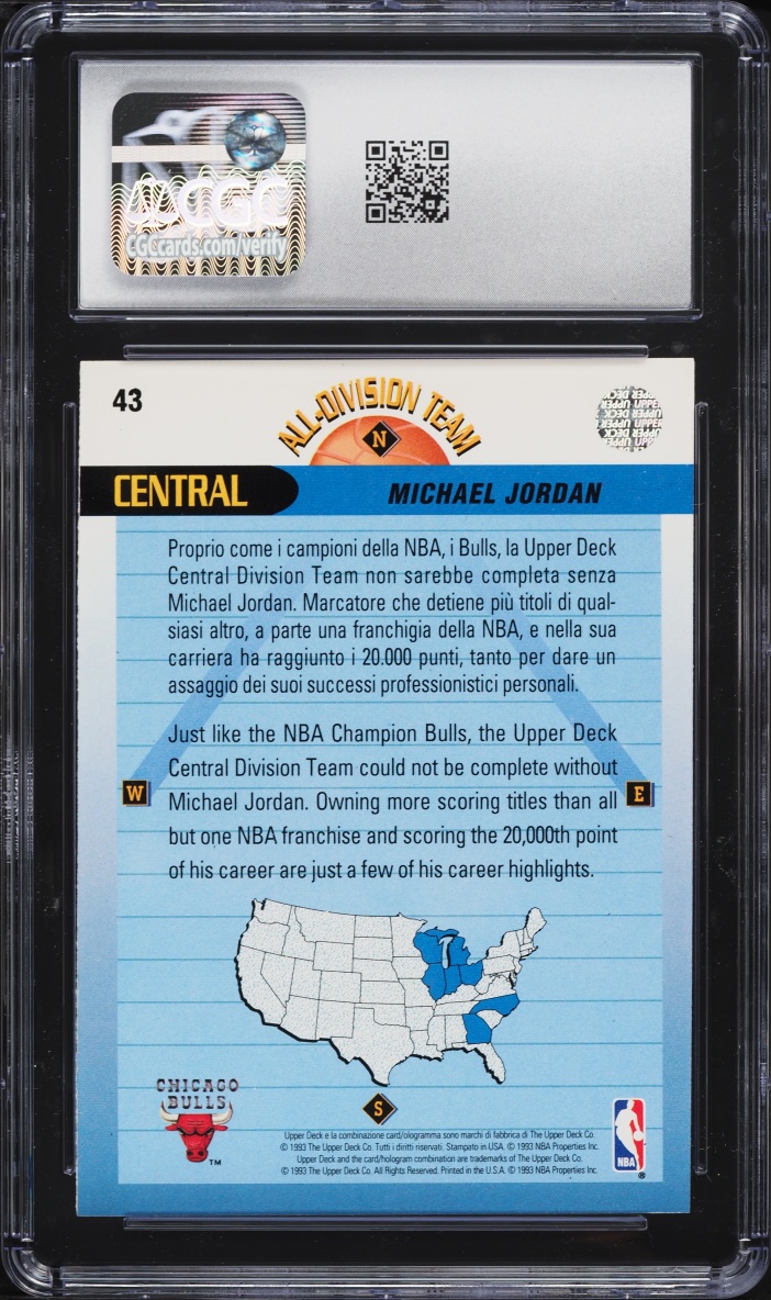 1992 Upper Deck International Italian Michael Jordan #43 CGC 10 GEM MINT