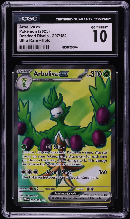 2025 Pokemon Scarlet & Violet Destined Rivals Full Art Arboliva ex #207 CGC 10 GEM MINT