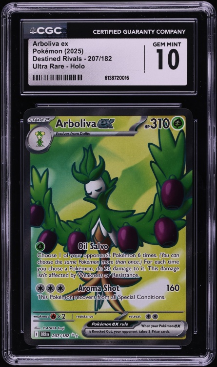 2025 Pokemon Scarlet & Violet Destined Rivals Full Art Arboliva ex #207 CGC 10 GEM MINT
