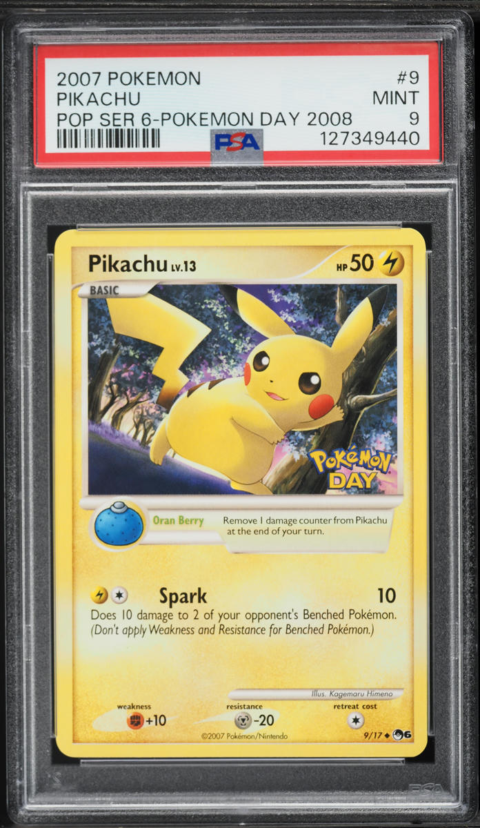 2007 Pokemon POP Series 6 Pokemon Day '08 Pikachu #9 PSA 9 MINT
