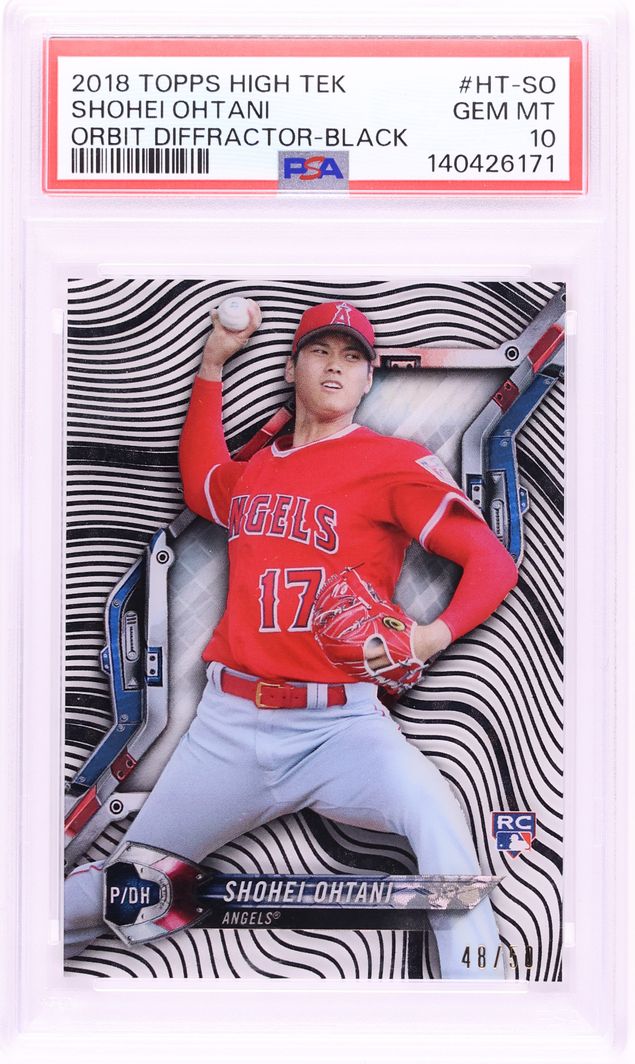 2018 Topps High Tek Orbit Diffractor Black Shohei Ohtani ROOKIE /50 #HT-SO PSA 10 GEM MINT