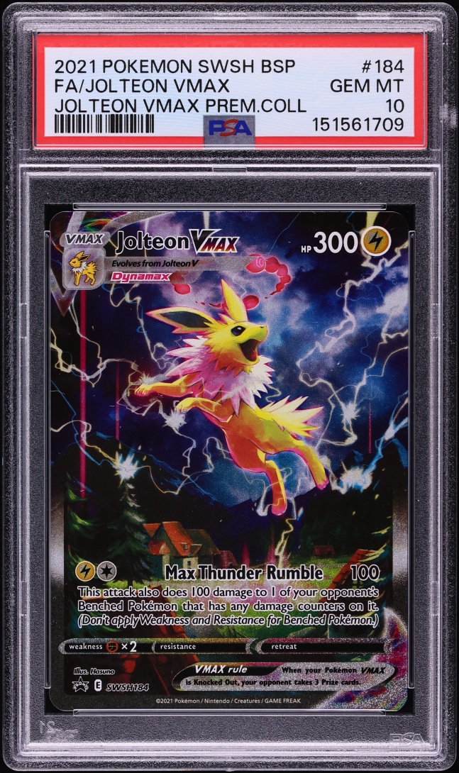 2021 Pokemon Sword & Shield Promo Full Art Jolteon VMAX #184 PSA 10 GEM MINT