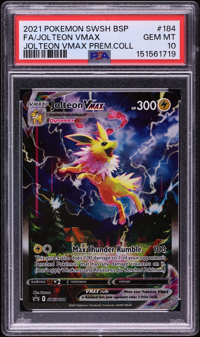 2021 Pokemon Sword & Shield Promo Full Art Jolteon VMAX #184 PSA 10 GEM MINT