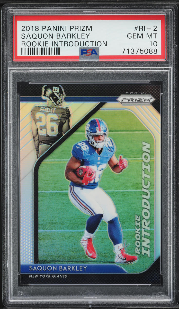 2018 Panini Prizm Introduction Silver Saquon Barkley ROOKIE #RI-2 PSA 10 GEM